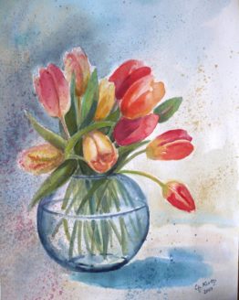 Tulpen in Glasvase (Large)